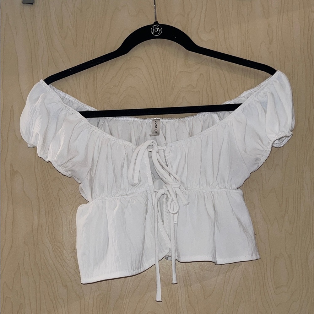 Chic White Off-Shoulder Crop Top